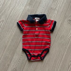 Ralph Lauren Res and Navy Polo Bodysuit Onesie